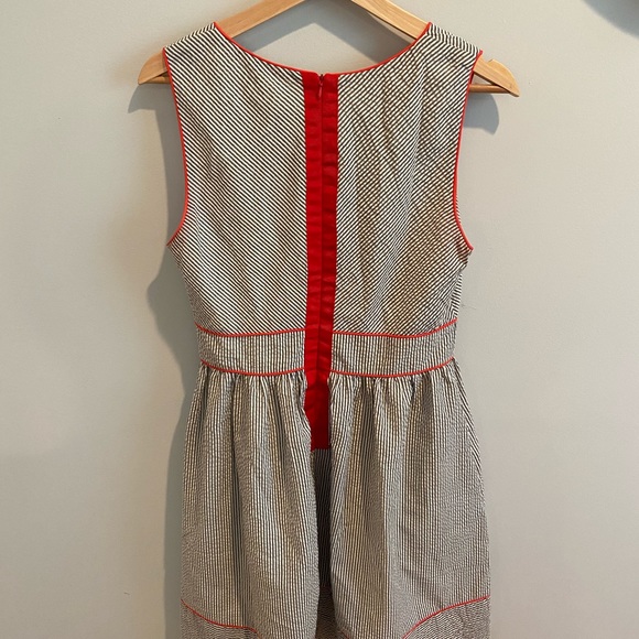 Blue/White Sunny Striped Summer Dress (M) - Picture 3 of 3